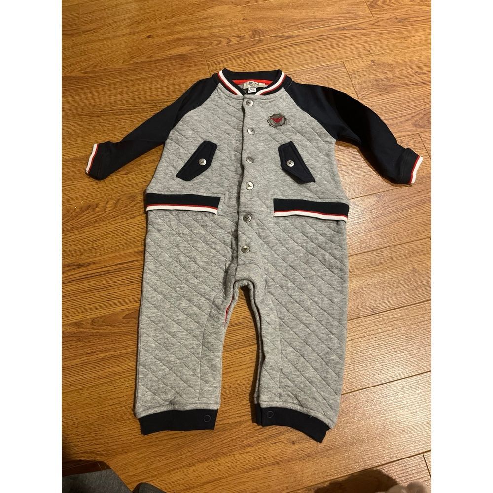 Armani Baby Grey / Navy  One Piece 9 Months